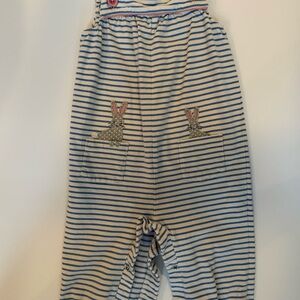 Mini Boden Blue and White Striped Overalls